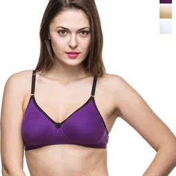 Docare Pack Of 3 Full Coverage Non Padded Non-Wired Seamless T Shirt Bra-All Day Comfort-17