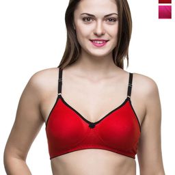 Docare Pack Of 2 Full Coverage Non Padded Non-Wired Seamless T Shirt Bra-All Day Comfort-7