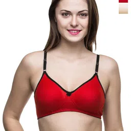 Docare Pack of 2 Full Coverage Non Padded Cotton T-shirt Bra-All Day Comfort-picture-21
