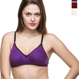 Docare Pack Of 3 Full Coverage Non Padded Non-Wired Seamless T Shirt Bra-All Day Comfort-17