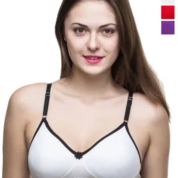 Docare Pack Of 3 Full Coverage Non Padded Non-Wired Seamless T Shirt Bras-All Day Comfort-10