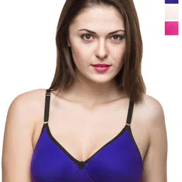 Docare Pack Of 3 Full Coverage Non Padded Non-Wired T-shirt Bra-All Day Comfort-image-58