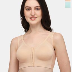 Soie Front Closure Full Coverage Non Padded Non Wired Posture Correction Bra (Pack of 2)-7