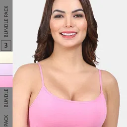 Amour Secret Pack Of 3 Non Padding Non-Wired Seamless Full Coverage Slip-On Bra-11