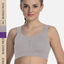 FIMS Pack Of 2 Dry-Fit Full Coverage Cotton Sports Bra-picture-23