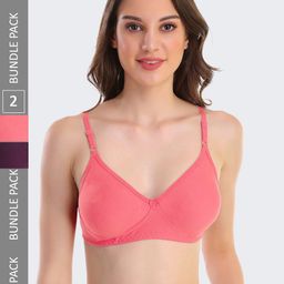 POOJA RAGENEE Pack Of 2 Full Coverage Seamless All Day Comfort Non-Padded Everyday Bras-picture-42