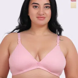 Fabme Women Pack of 2 Non Padded Non-Wired Full Coverage Bra-18