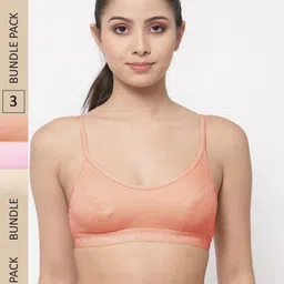College Girl Pack Of 3 Non Padded Full Coverage All Day Comfort Cotton Sports Bra-picture-11