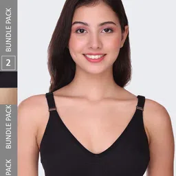 POOJA RAGENEE Pack Of 2 Full Coverage Cotton Bra bq2183d_2p_sk_bl_28d-picture-15