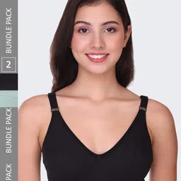 POOJA RAGENEE Pack Of 2 Full Coverage Lightly Padded Bra bq2183d_2p_bl_lgrn_28d-image-22