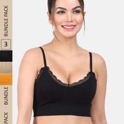 Amour Secret Pack Of 3 Lightly Padded Medium Impact Anti-Odour Sports Bra-picture-10