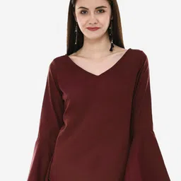 V&M Bell Sleeve Crepe Top-image-97