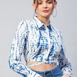 Marie Claire Women Blue & White Abstract Printed Crop Top-image-37