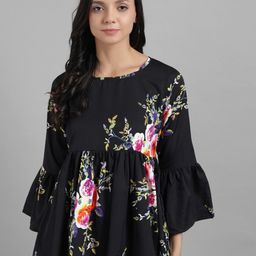 BAESD Floral Printed Bell Sleeves Pure Cotton Top-image-87