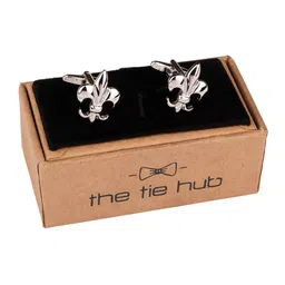 The Tie Hub Rhodium-Plated Brass Cufflink-image-10