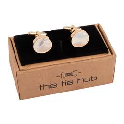 The Tie Hub Rhodium-Plated Round Cufflink-37