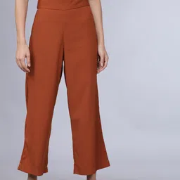Tokyo Talkies Women Brown Regular Fit Solid Culottes-image-43