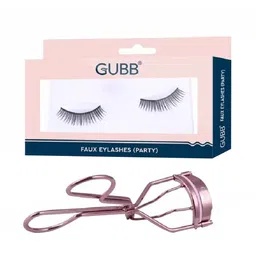GUBB Combo of Vegan Waterproof Faux Eyelashes - Black & Eyelash Curler - Pink-18