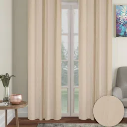 Cortina Cream-Coloured 2 Pieces Black Out Long Door Curtains-14