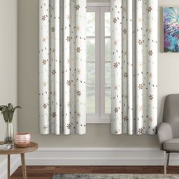 Cortina White Set of 2 Floral Sheer Window Curtains-64