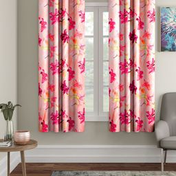 Home Sizzler Pink Set of 2 Window Curtains-25