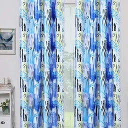 BELLA TRUE Blue & White Set of 2 Door Curtains-image-96