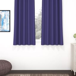 Story@Home Faux Silk Solid Solid 300GSM Violet Room Darkening Blackout Window Curtain - Set of 2-image-75