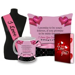 ME & YOU Red & Pink 4 Pieces I Love You Printed Valentine's Day Gift Sets-image-4