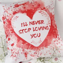 fnp White & Red Printed Square Pre-Filled Cushions-image-23