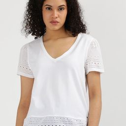Tommy Hilfiger Women Colourblocked V-Neck Extended Sleeves Cut Outs T-shirt-picture-44