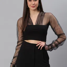 BAESD Long Sleeves Fitted Crop Top-image-80
