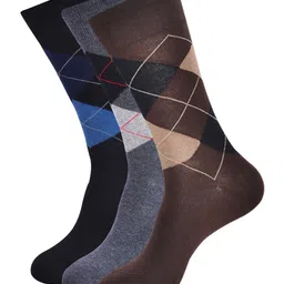 socksxpress Balenzia Men Pack Of 3 Patterned Calf-Length Socks-picture-34