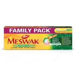 Dabur Meswak Complete Oral Care Toothpaste Family Pack - 300g with free Bianca Toothbrush-1