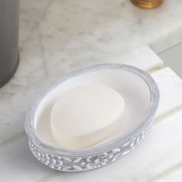 OBSESSIONS Grey & White Textured Soap Dish-13