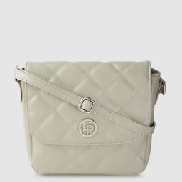 Lino Perros Sage Green Quilted Structured Sling Bag with Non-Detachable Sling Strap-image-37
