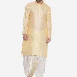 Sethukrishna Woven Design Mandarin Collar Long Sleeves Kurta with Dhoti Pants-picture-10