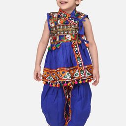 BownBee Boys Ethnic Motifs Embroidered Mirror Work Kurta With Dhoti Pants-picture-22