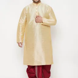 VASTRAMAY Men Gold-Toned Kurta with Dhoti Pants-picture-29