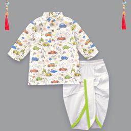 A.T.U.N. Boys Printed Regular Kurta with Dhoti Pants-12