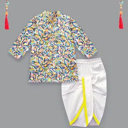 A.T.U.N. Boys Printed Regular Kurta with Dhoti Pants-15