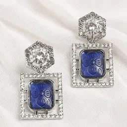 OOMPH American Diamond Studded Drop Earrings-57