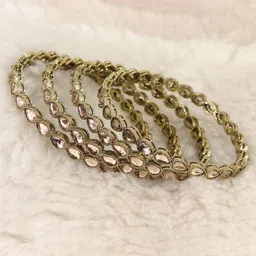 NMII Set Of 4 Kundan Studded Bangles-4