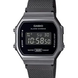 CASIO Unisex Black Stainless Steel Bracelet Style Straps Digital Watch D259 A168WEMB-1BDF-22