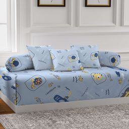 Arrabi Grey Set Of 6 Cartoon Printed Diwan Set-18
