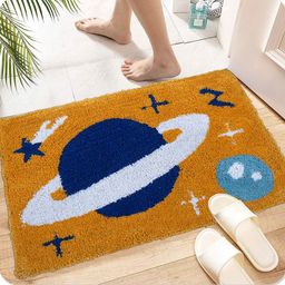 AAZEEM Orange Printed Anti-Skid Doormats-7