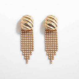 MANGO Women Long Pearl Earrings-22