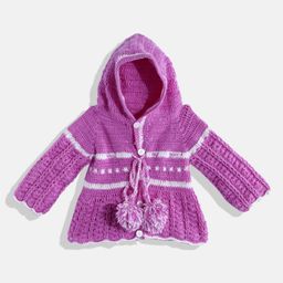 CHUTPUT Purple & White Crochet Jumper Dress-picture-25