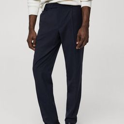 MANGO MAN Slim Fit Pleated Trousers-image-68