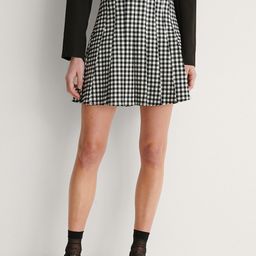 NA-KD Women Black & White Checked A-Line Skirt-image-77