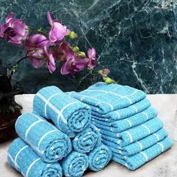 Athom Living Blue & White Printed Cotton 150 GSM Soft Hand Towels-39
